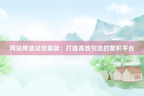 网站缔造试验案牍：打造高效引流的聚积平台